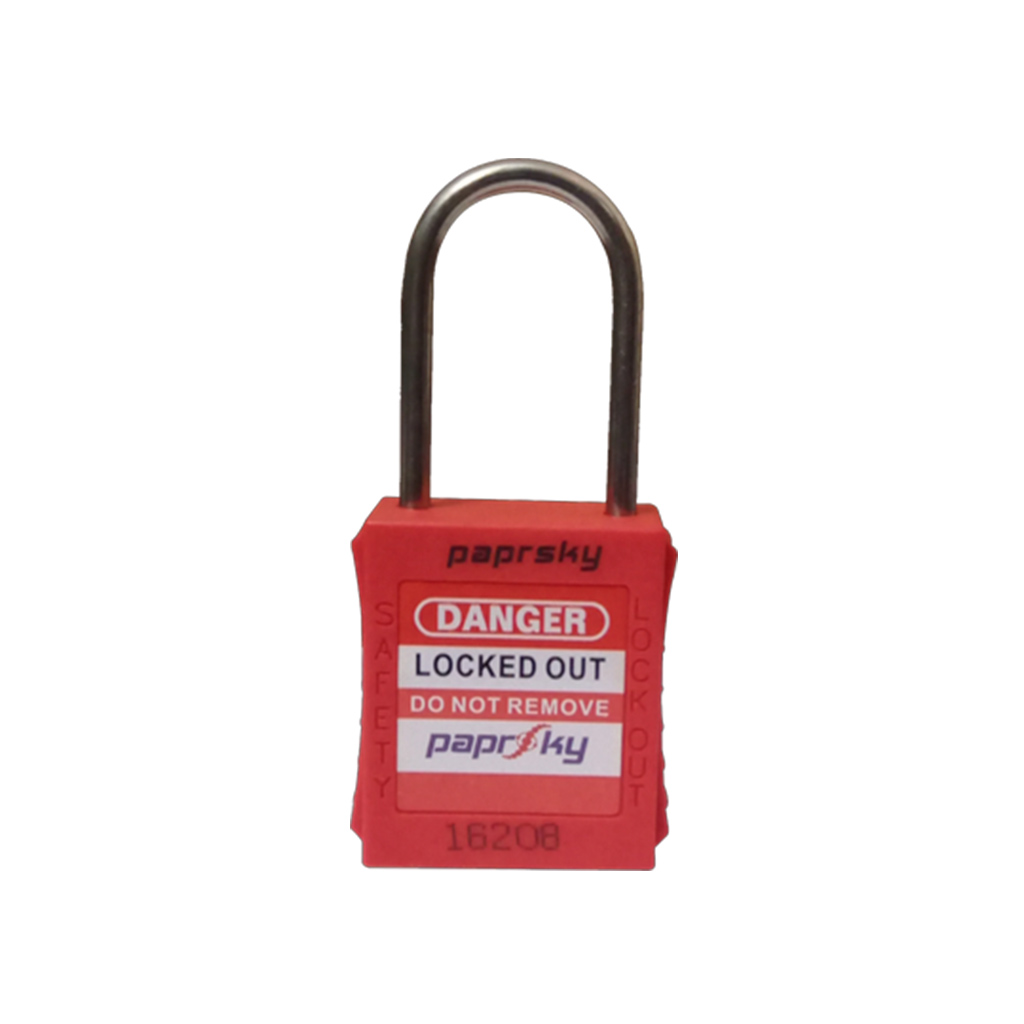 Lockout Padlock Red PS-LOTO-PPRT-38 Regular Steel Shackle